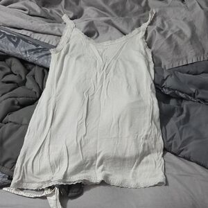 White Lace Trim Cami Top